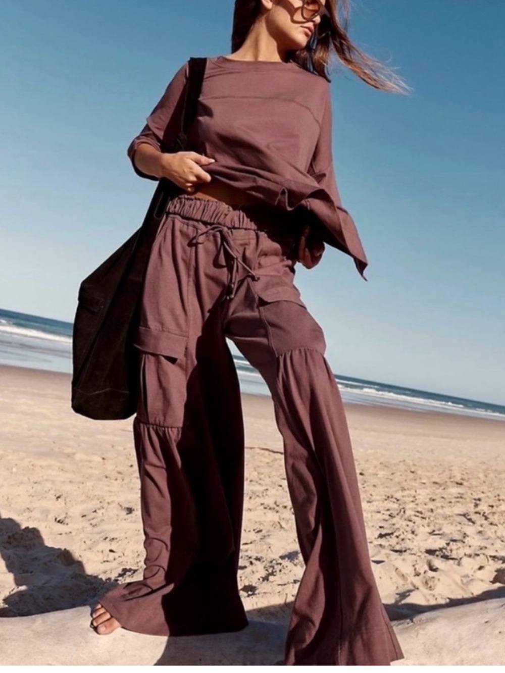 FREE PEOPLE BEACH pants only from RUSSEL set sz M - Picture 2 of 10